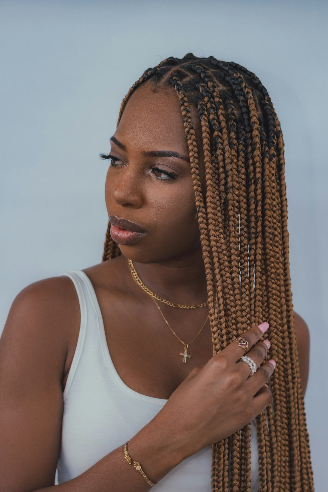 Black woman with long natural hair