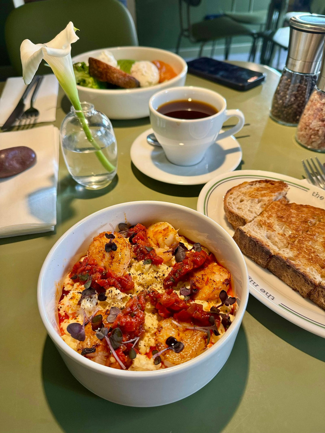 Shrimp and grits at a Black-owned restaurant in Charlotte