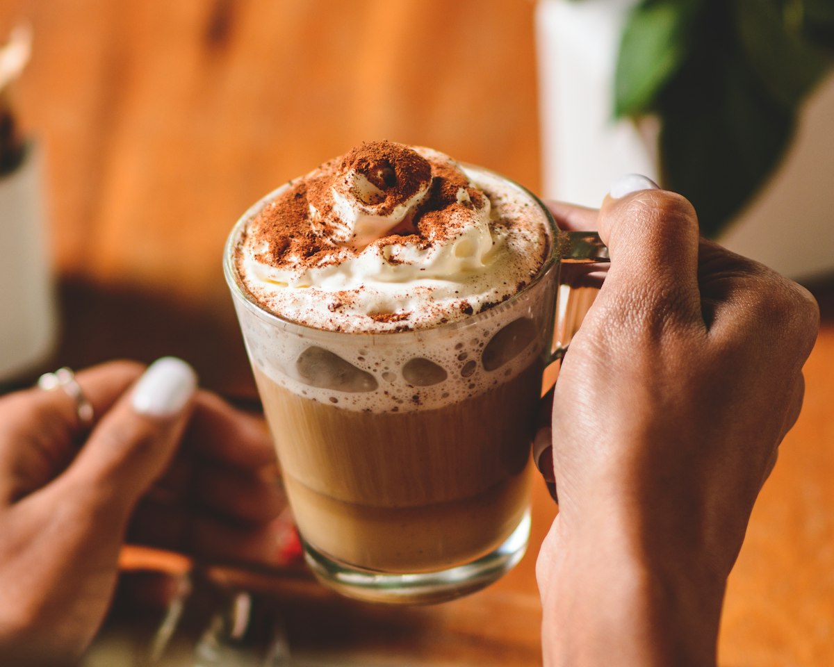 Mug of warm malted milk drink