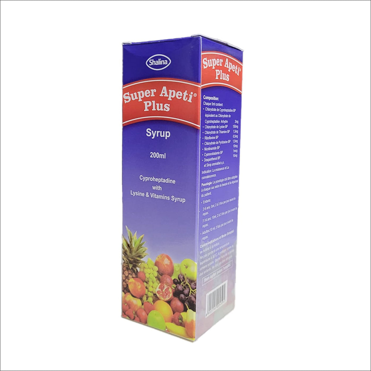 Super Apeti Plus Syrup 200ml supports appetite, growth, and recovery with a blend of vitamins, lysine, and cyproheptadine. Helps manage allergies, rhinitis, urticaria, and conjunctivitis.